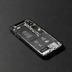 Rozłożony telefon z widoczną baterią Li-ion. Dowiedz się, jak dbać o baterie w telefonie, by służyły dłużej.