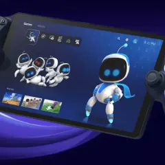 Nowa konsola PlayStation handheld z kontrolerami DualSense. Astro Bot zaprasza do świata gier.