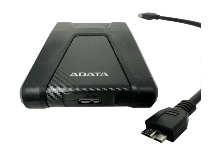 Dysk zewnętrzny HDD 1TB ADATA z kablem USB. Idealny do przechowywania danych.