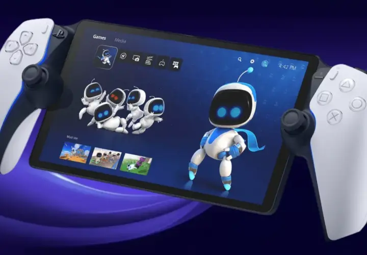 Nowa konsola PlayStation handheld z kontrolerami DualSense. Astro Bot zaprasza do świata gier.