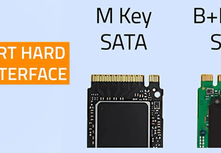 Porównanie rodzajów dysków M.2: M Key SATA i B+M Key SATA.
