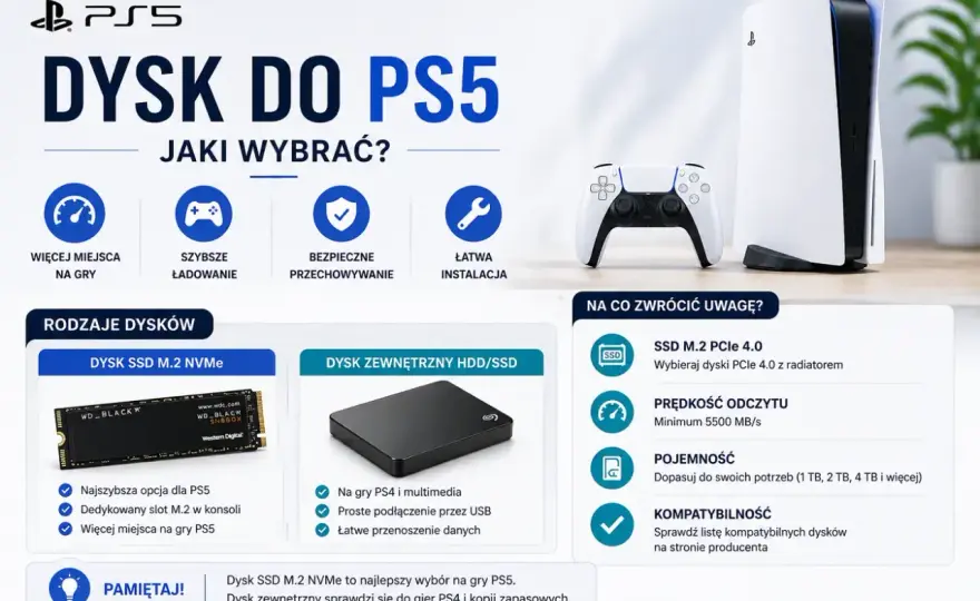 Jaki dysk do PS5? Wybierz M.2 i zapomnij o braku miejsca!