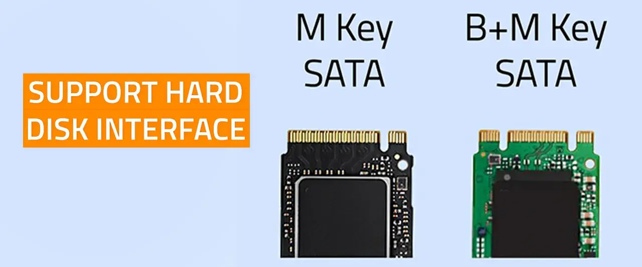 Porównanie rodzajów dysków M.2: M Key SATA i B+M Key SATA.