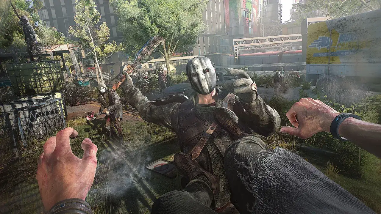 Gracz w grze Dying Light 2 walczy z zombie. Sprawdź Dying Light 2 wymagania, by cieszyć się płynną rozgrywką.