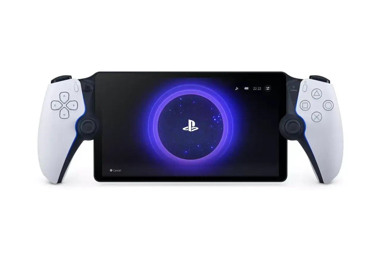 Nowa konsola PlayStation handheld z ekranem i kontrolerami.