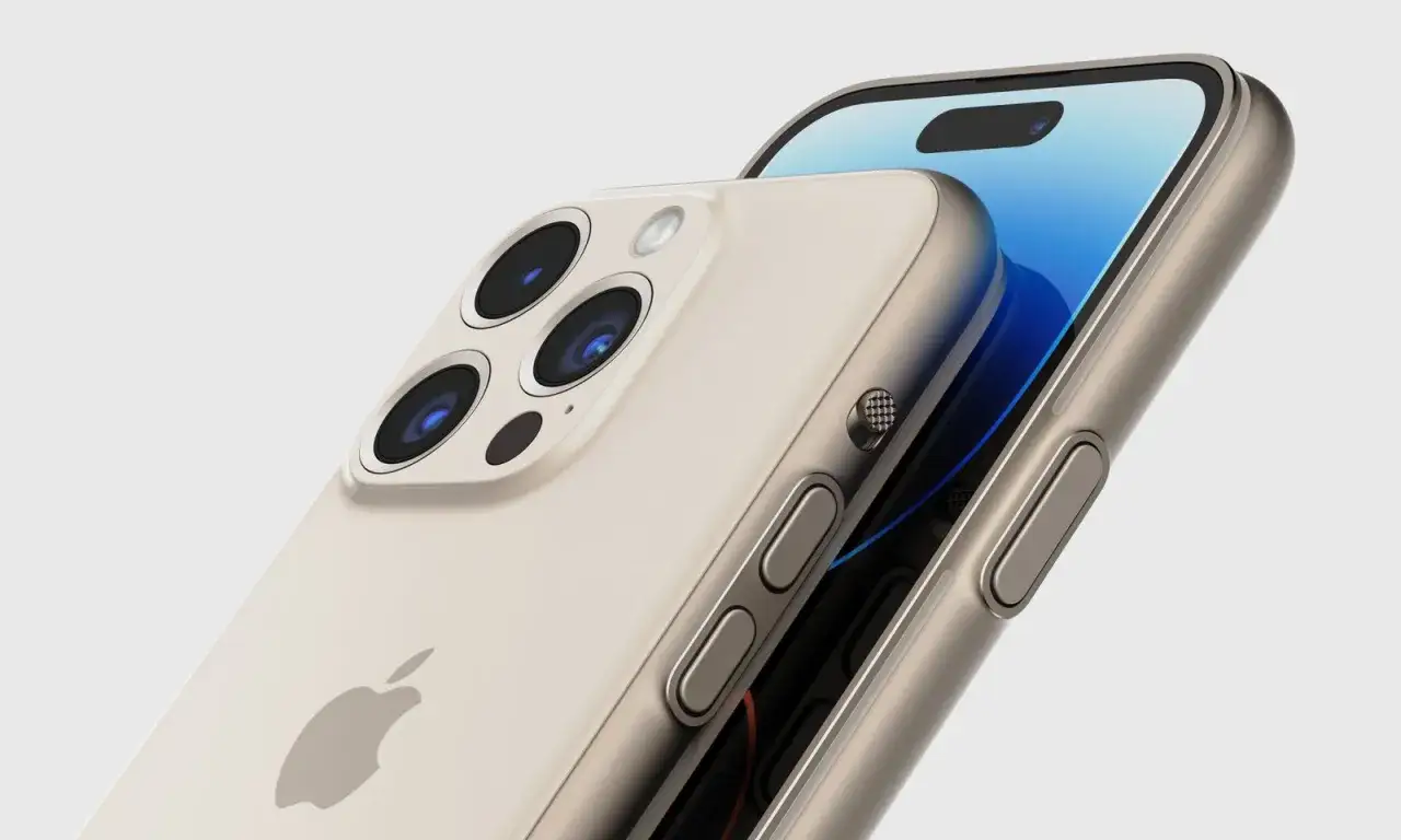 Złoty iPhone 18 Pro Max z potr&oacute;jnym aparatem i błyszczącym ekranem.