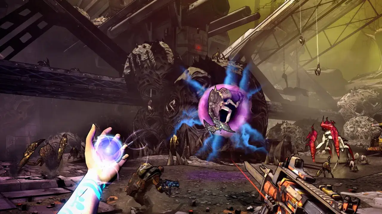 Postapokaliptyczna walka w Borderlands 2. Gracze walczą z potworami, sprawdzając wymagania sprzętowe gry.