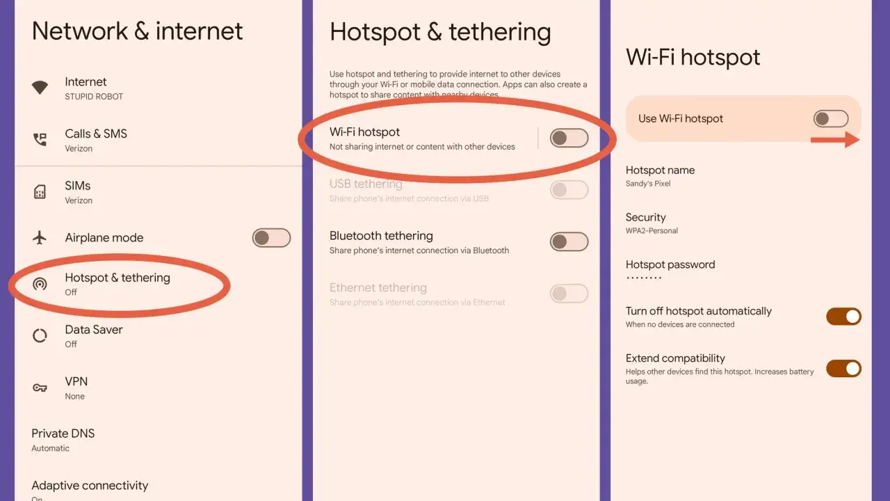 Jak udostępnić internet z telefonu? Ekran ustawień